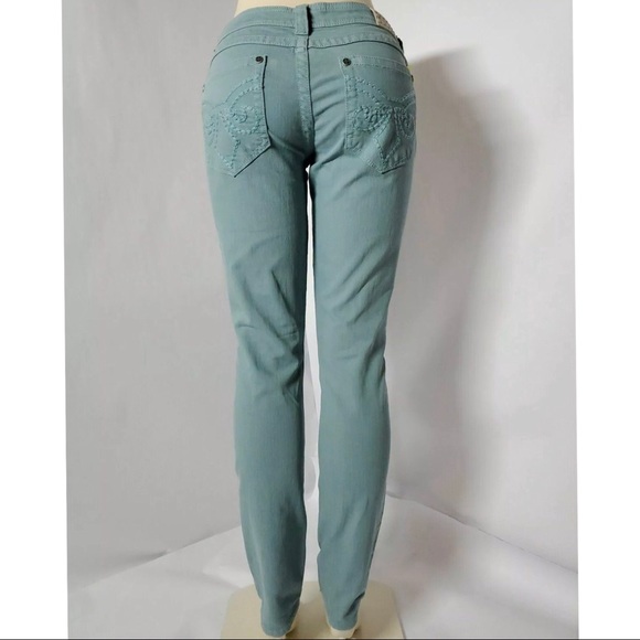 AFFLICTION Women's Denim Jeans RAQUEL FLEUR TEAL E - Picture 5 of 9